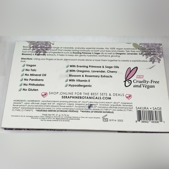 Seraphine botanicals vegan eyeshadow palette new - Picture 2 of 4